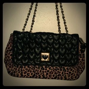 Leopard print quilted Betsey Johnson bag